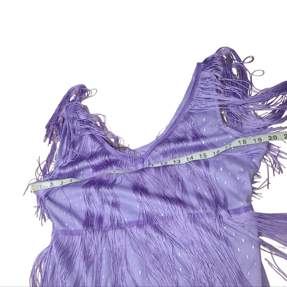 Elegant Purple Fringe Dress - Picture 9 of 13